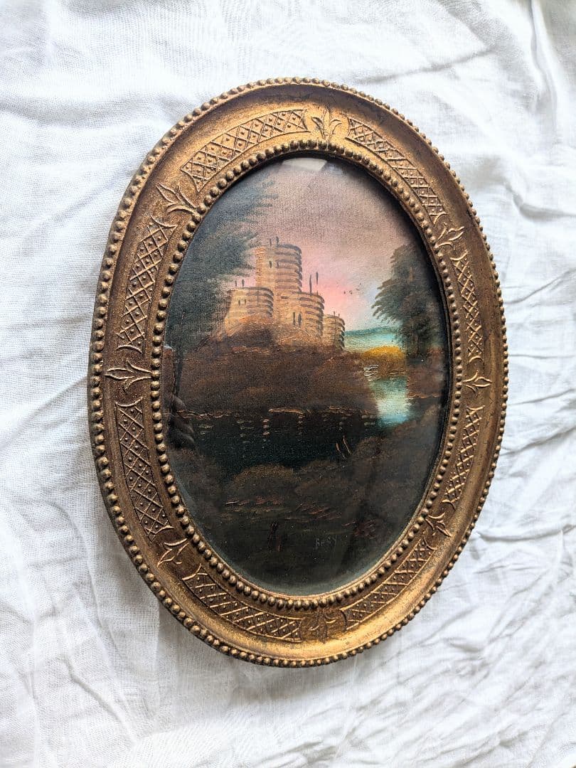 絵画 油絵 額縁付き アンティーク