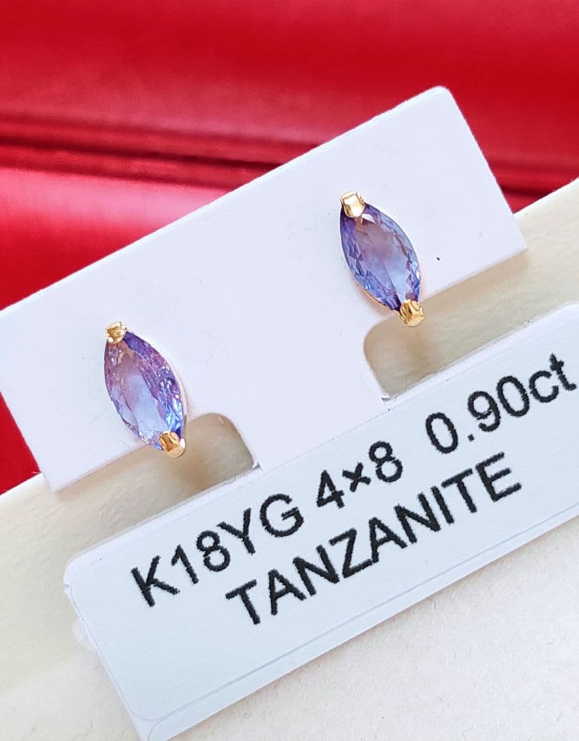 未使用品 k18 天然タンザナイト ピアス