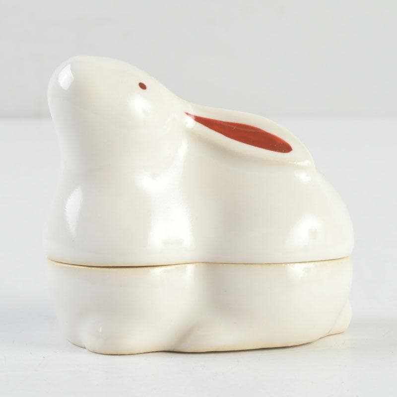 茶道具　紀州焼　葵窯　兎　卯　香合　共布共箱　V　9323