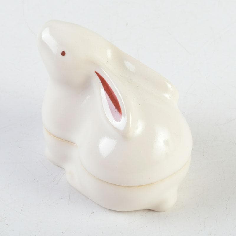 茶道具　紀州焼　葵窯　兎　卯　香合　共布共箱　V　9323