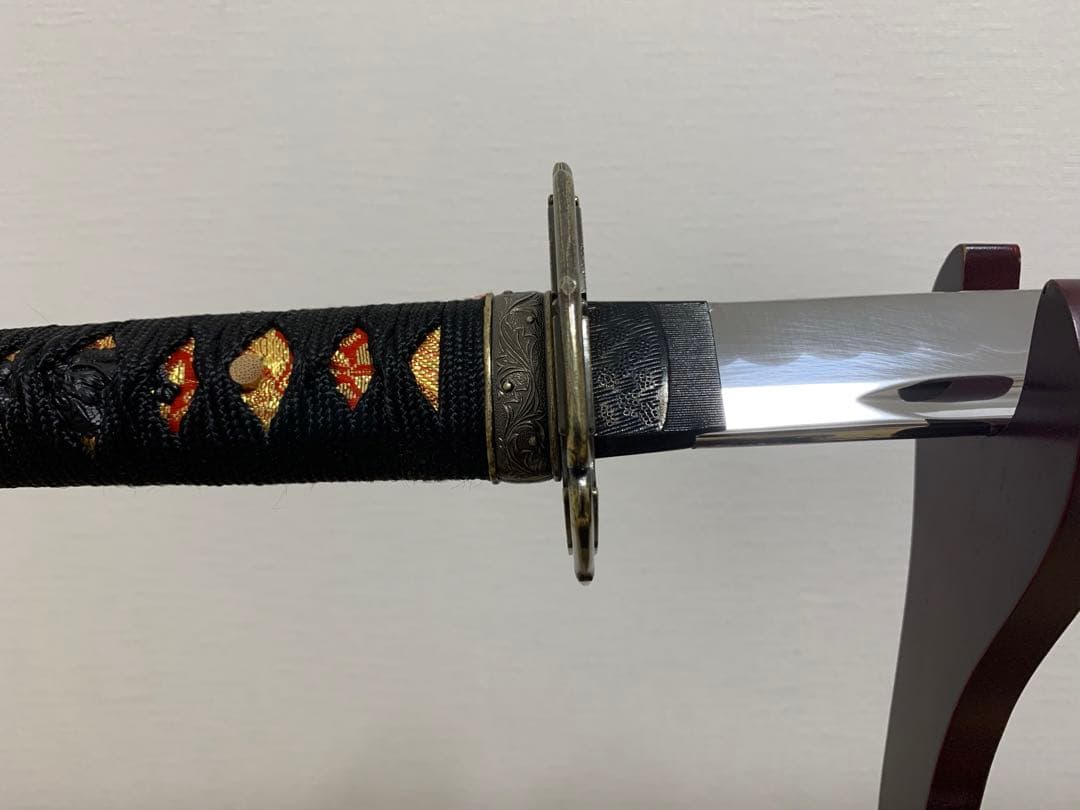 【模造刀】日本刀 打刀 加州藤原清光 朱呂鞘拵 樋入刀身