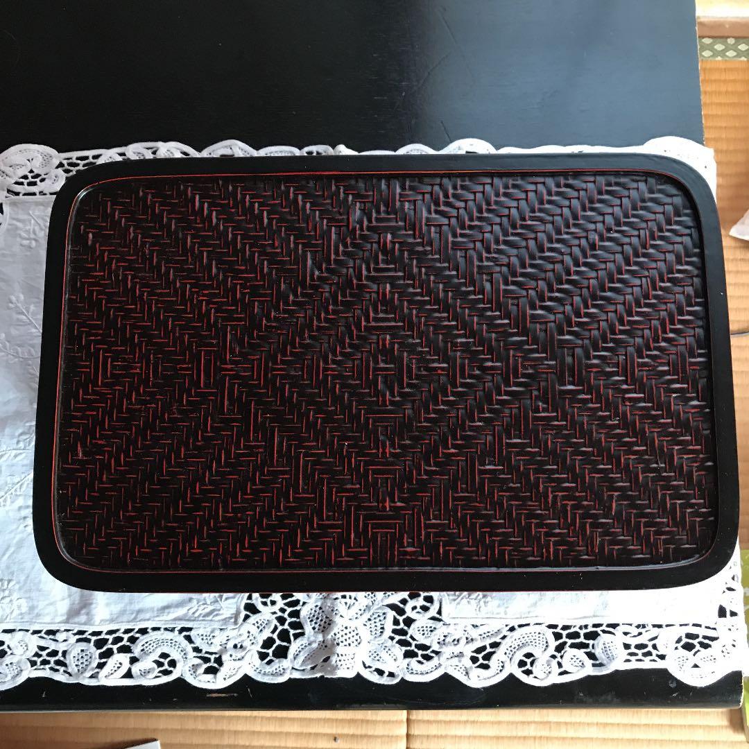 藍胎漆器　二重文箱