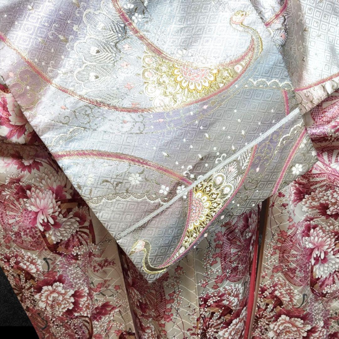 振袖フルセット(8点)・成人式・金彩加工・くすみ・源氏車花・やまと誂製・逸品