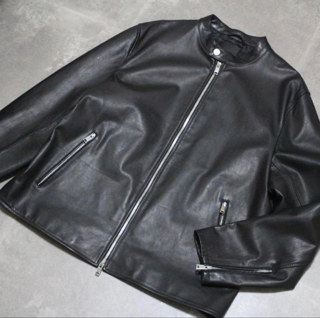 Theory レザージャケットメンズ XXL 黒