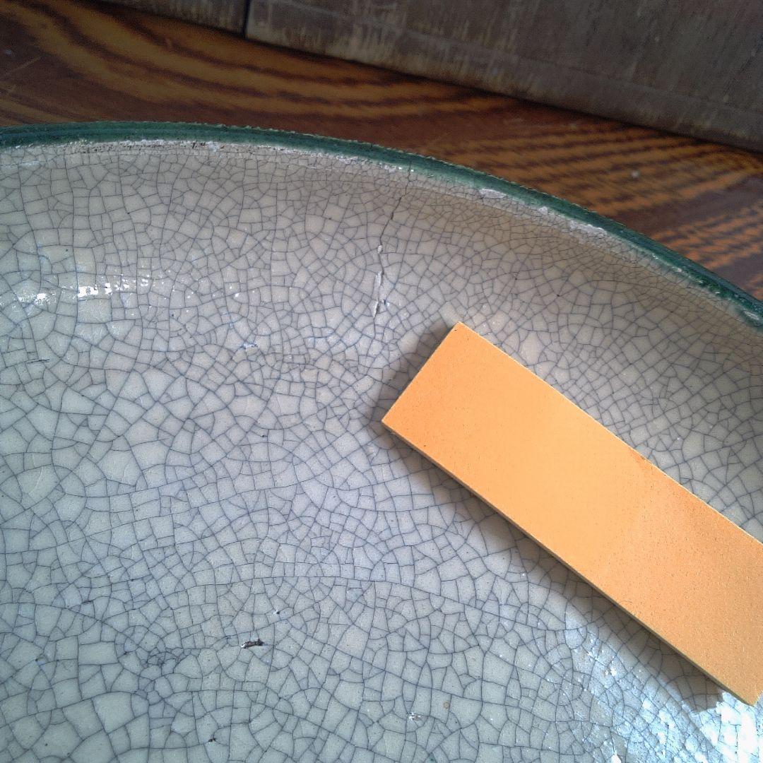 骨董５ 緑色の花模様漆器茶器 木箱付き