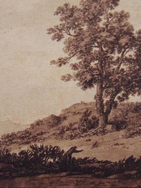 アレグザンダー・カズンズ、樹木の習作 （完成素描）、希少画集画、新品額装付