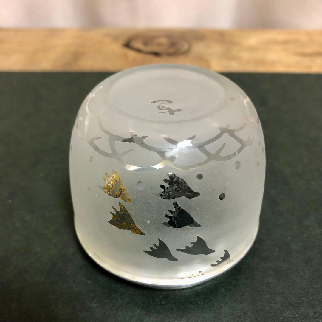 高橋直樹 波千鳥 吹きガラス棗 共箱 茶道具 義山