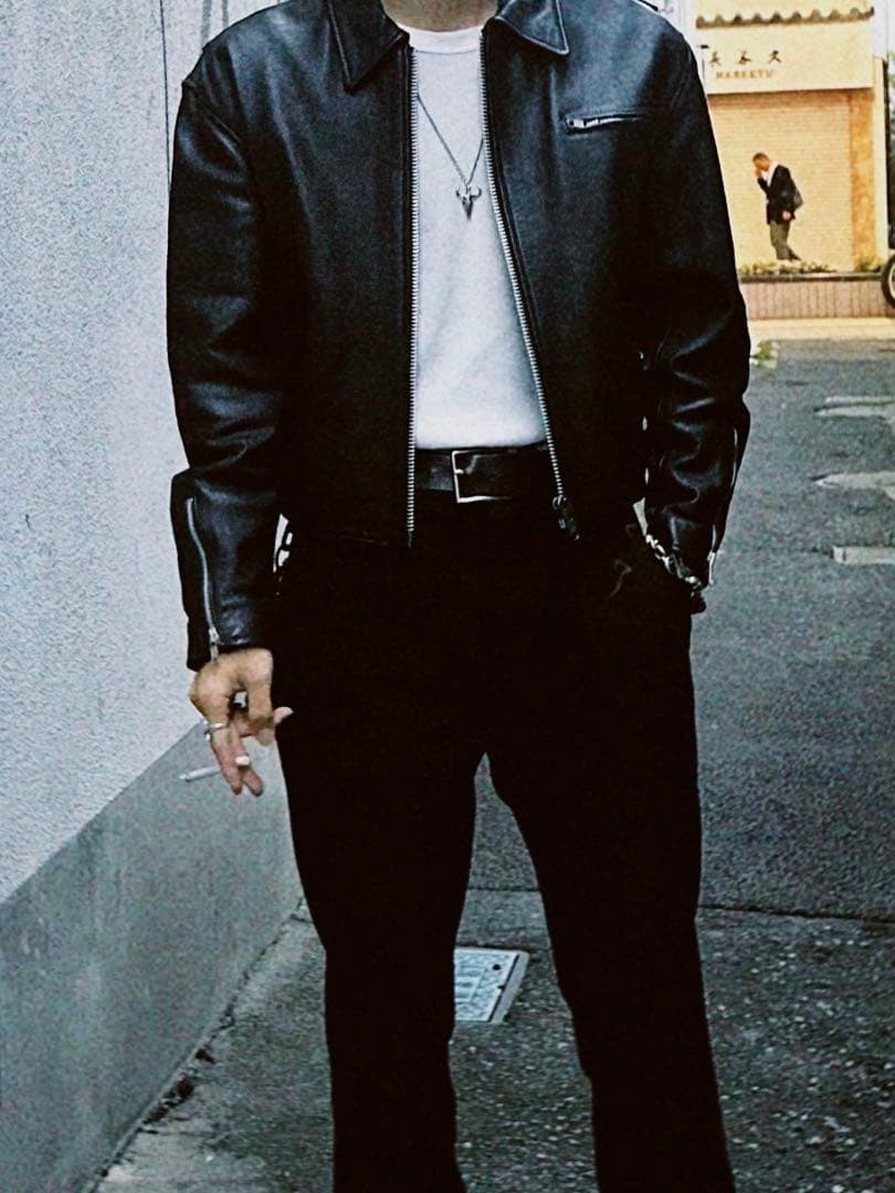 80s シングルライダースジャケット 牛皮