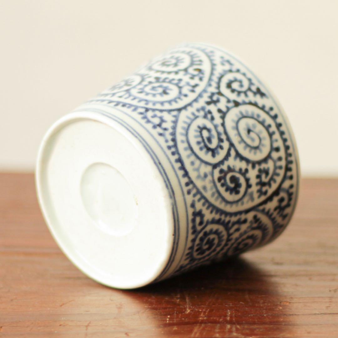 伊万里　古伊万里　江戸　後期　幕末　蕎麦猪口　総柄　蛸唐草　蛇の目　高台