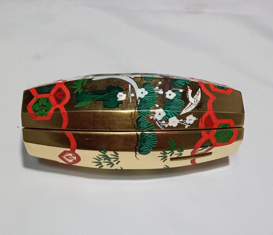 茶道具　加賀蒔絵師　中村湖彩作　本金箔張　ぶりぶり香合　未使用超美品！！