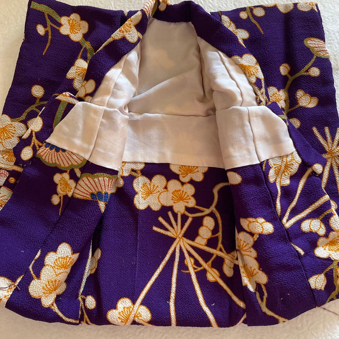 2409135 人形の着物　古布ちりめん　宝づくし　鶴