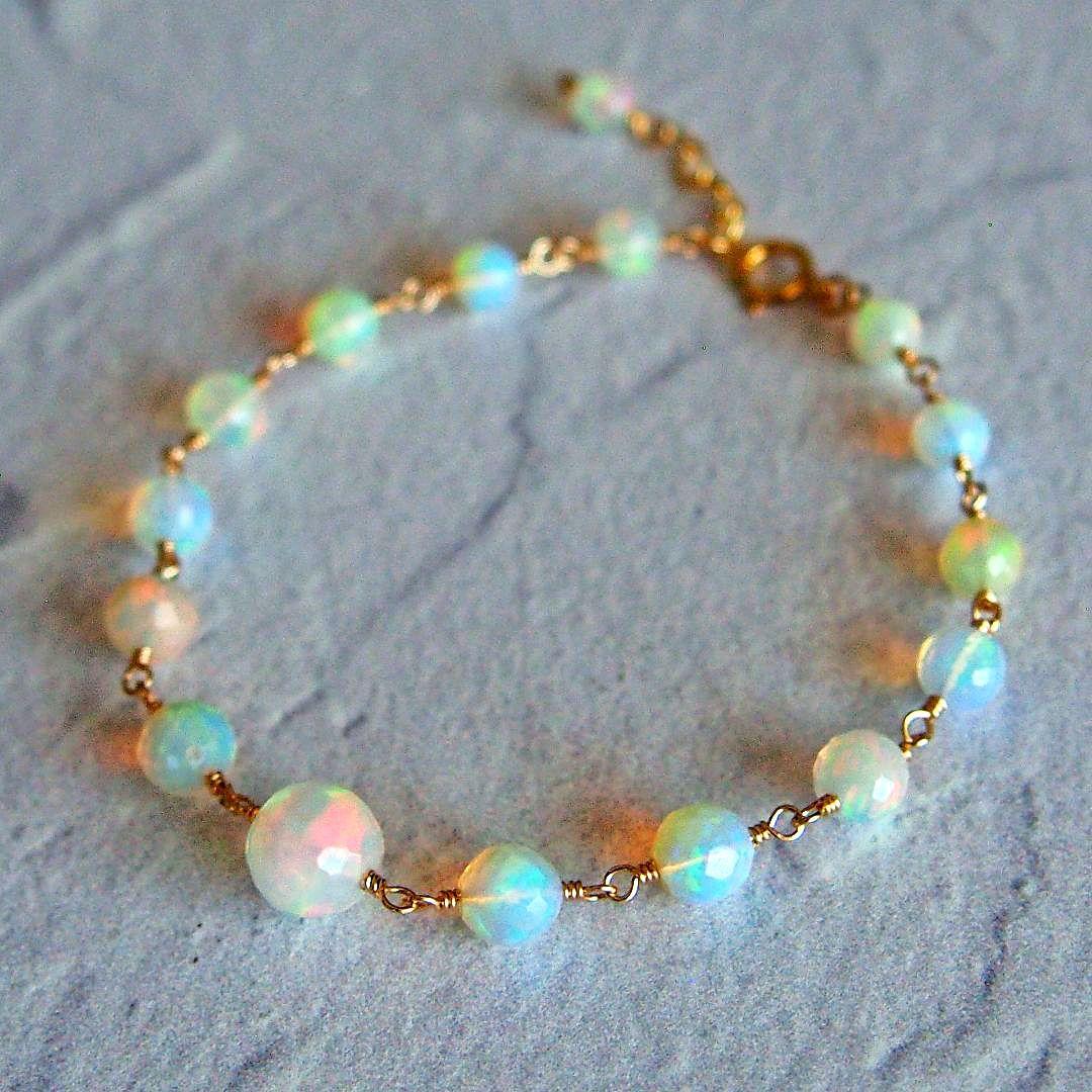 shilo様　AAA+ エチオピア産　プレシャスオパール　ブレスレット14kgf