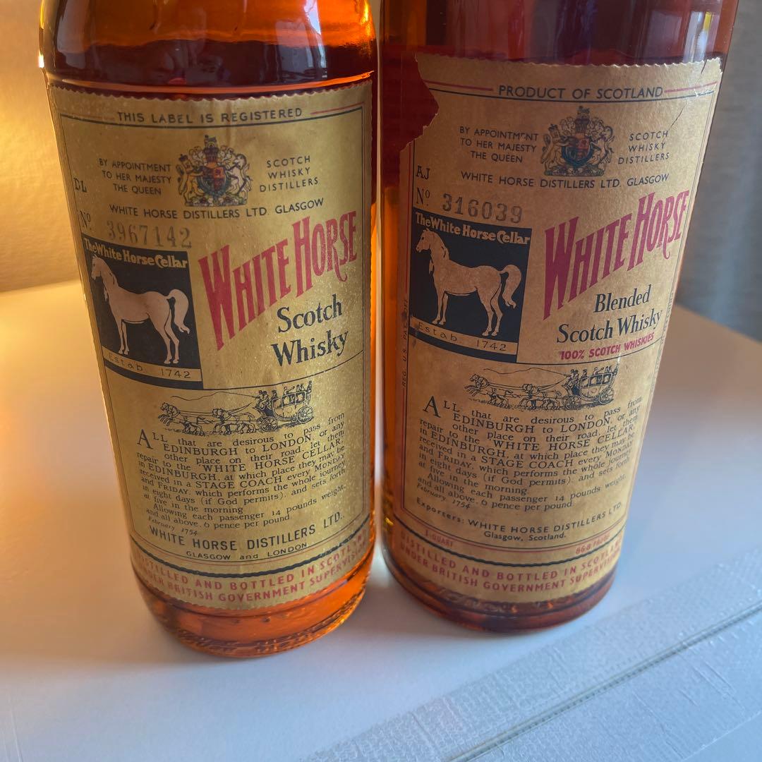 ホワイトホース 1960年代　馬車　4頭　左馬　760ml 946ml 2本組