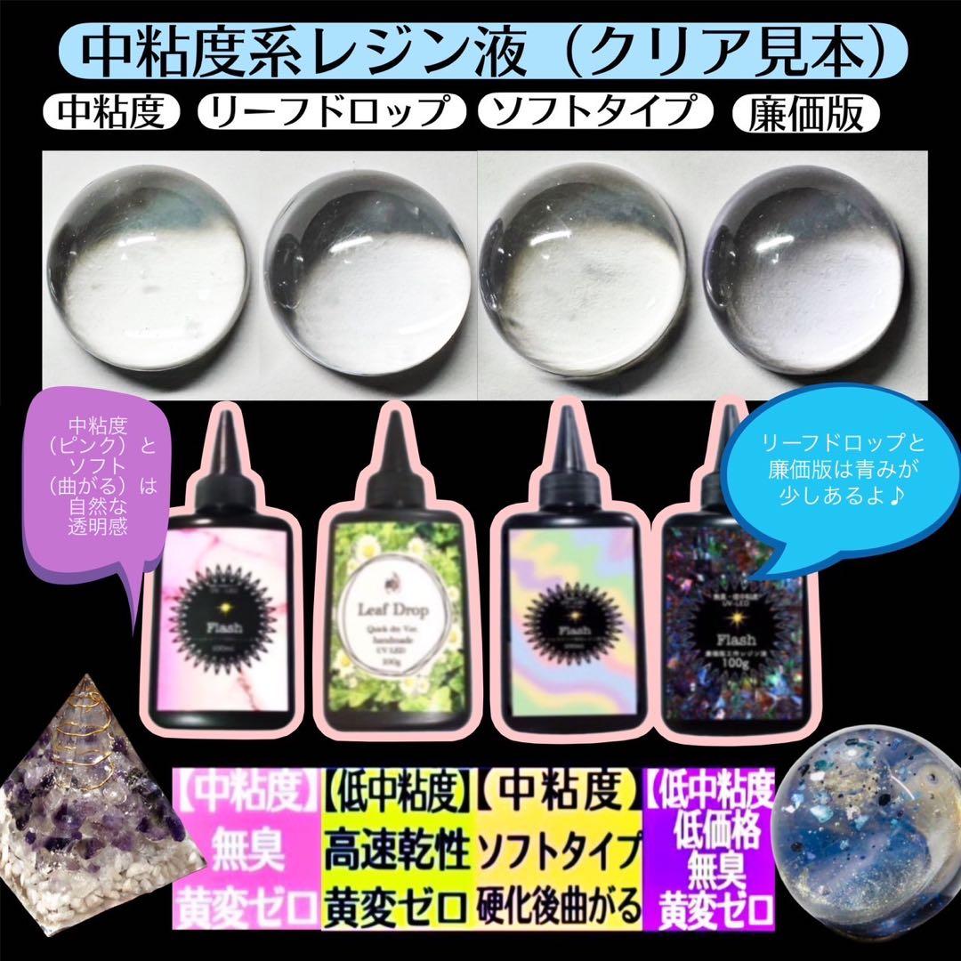 レジン液　無臭&速乾&黄変ゼロ　廉価版低中粘度レジン液100g3本 フラッシュ