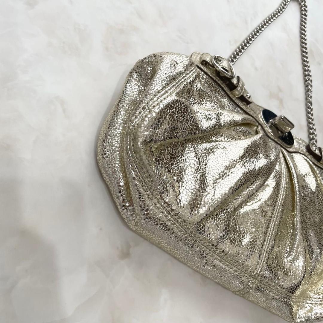 バッグ COACH Chain Shoulder Bag Turn Lock Gold