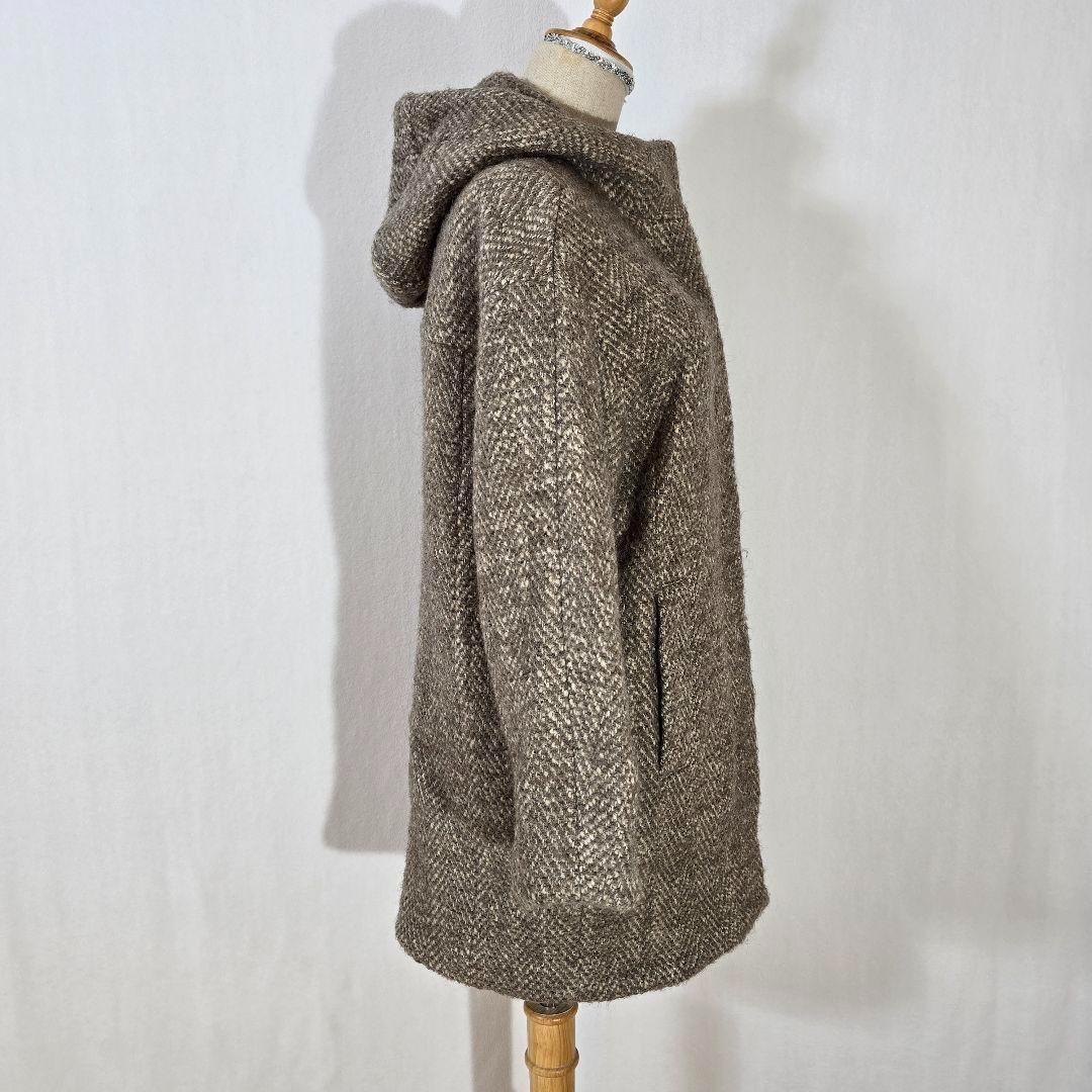 【美品】マカフィー マカフィー アルパカ混 ヘリンボーン フードコート 比翼仕立