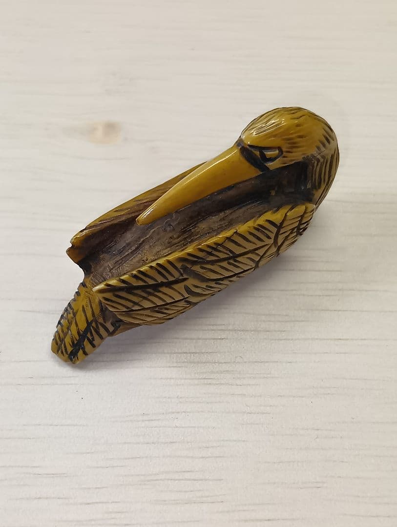 鹿角根付　在銘あり