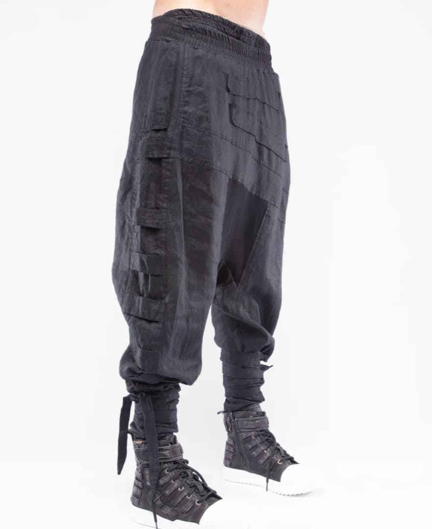 DEMOBAZAデモバザ　サルエルパンツ 黒 ストリートスタイル