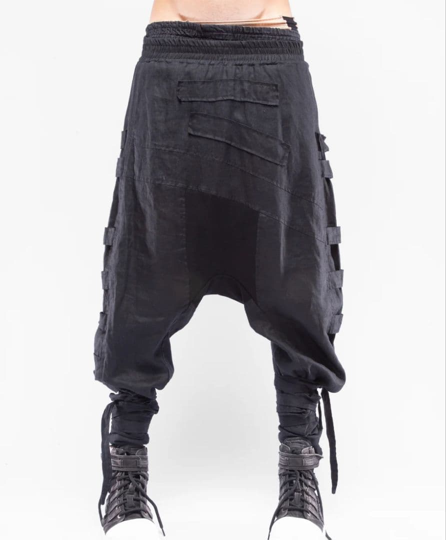 DEMOBAZAデモバザ　サルエルパンツ 黒 ストリートスタイル