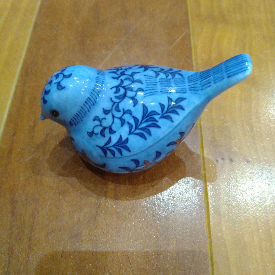 （極美品）小鳥　置物　今右衛門　ロイヤルクラウンダービー　吹墨　共同