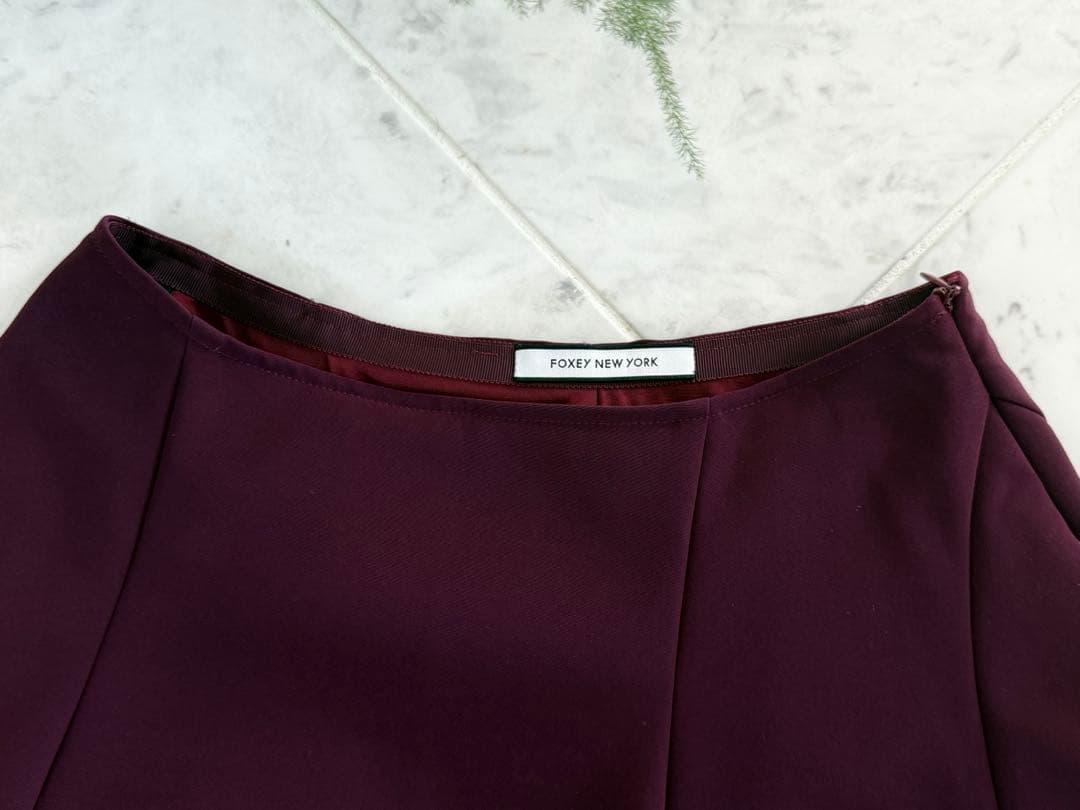 未使用級❣️FOXEY/フォクシーニューヨーク スカート 38 バーガンディ
