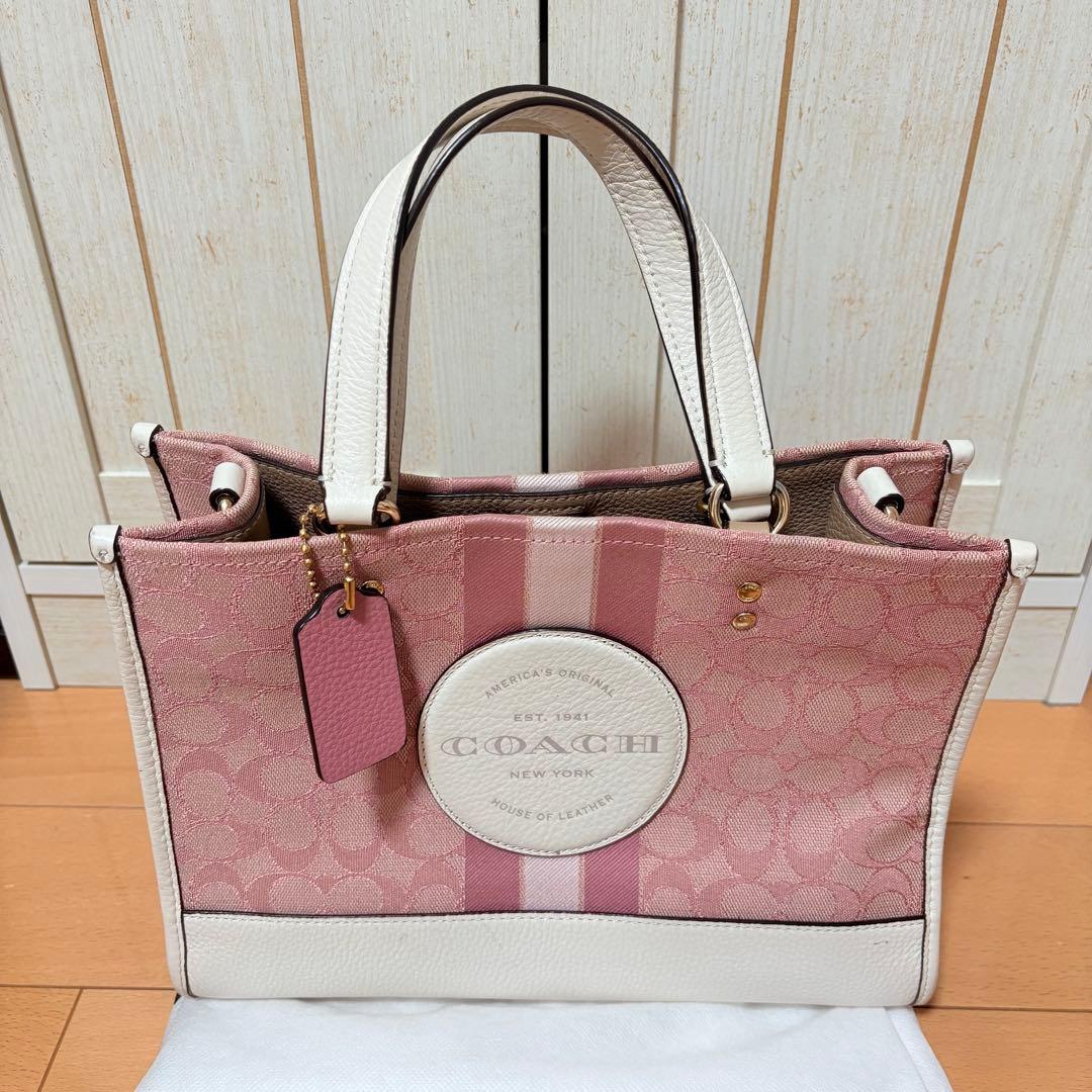専用　COACH ピンク ホワイト ハンドバッグ