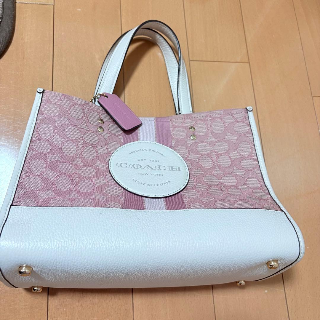 専用　COACH ピンク ホワイト ハンドバッグ