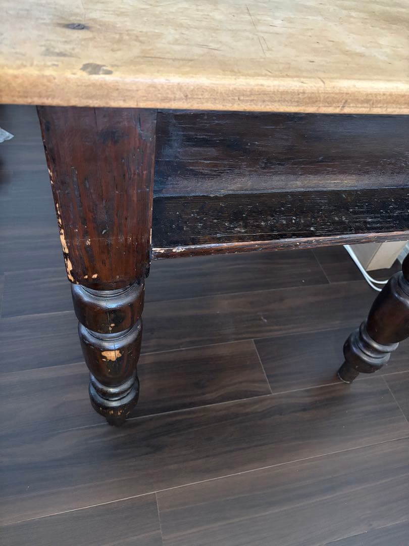 【トキ・ツヤ】 アンティーク　パイン材　テーブル