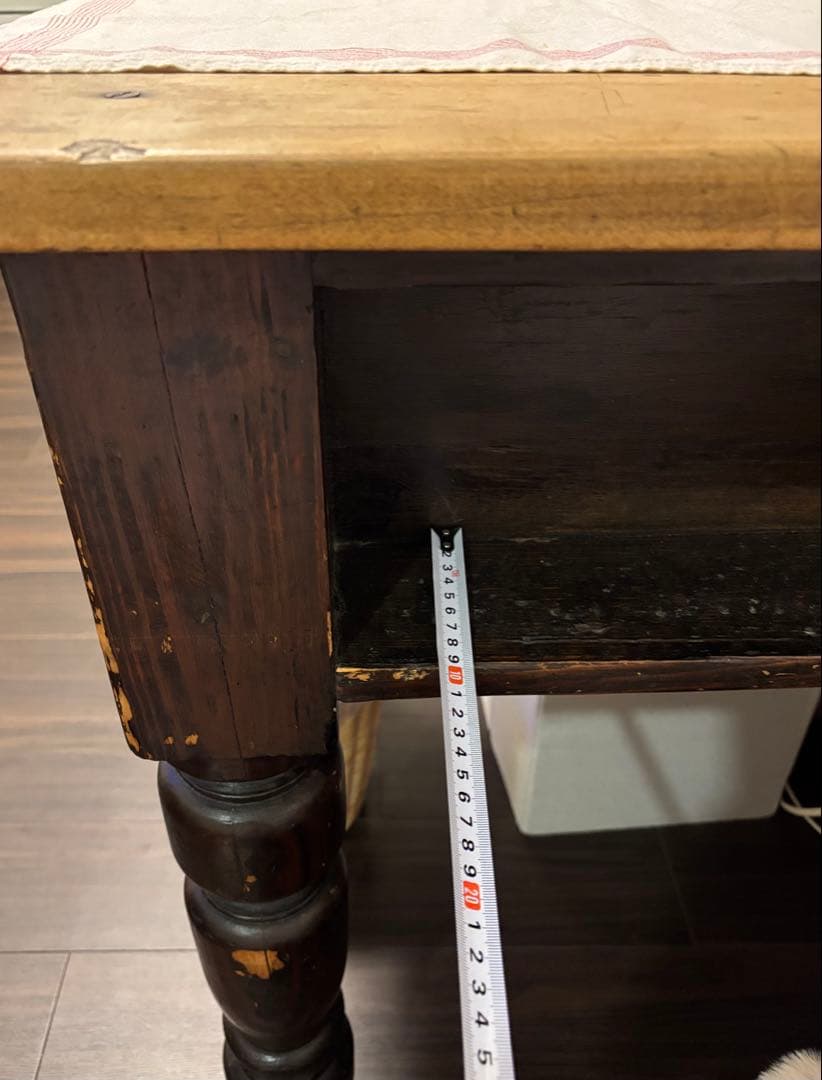 【トキ・ツヤ】 アンティーク　パイン材　テーブル