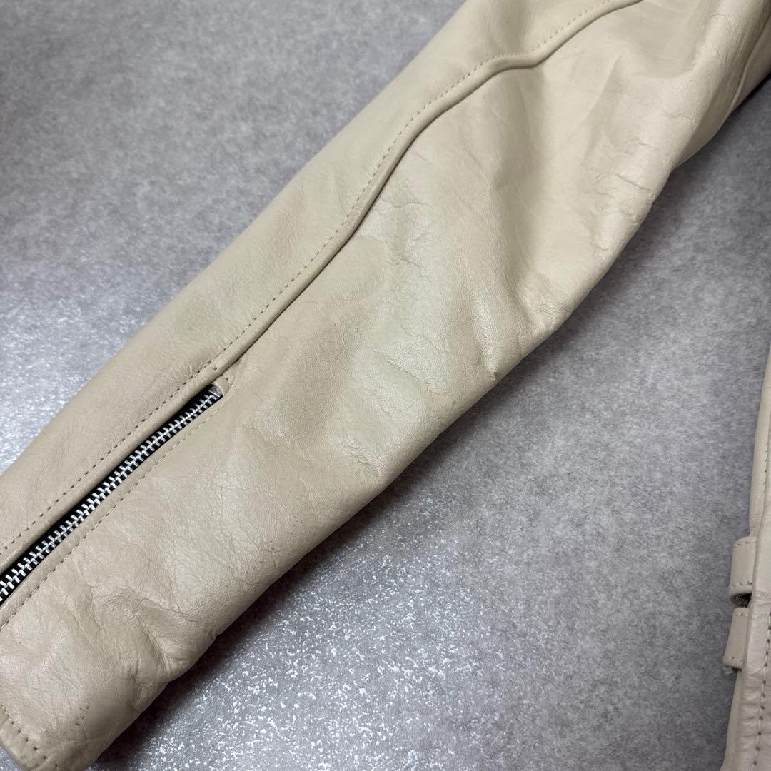 HORN WORKS バッファロー レザー ライダースジャケット ベージュ