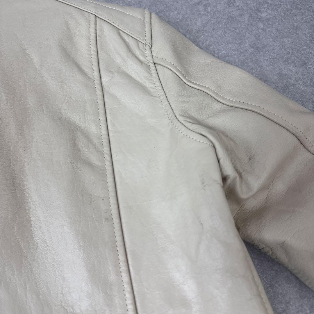 HORN WORKS バッファロー レザー ライダースジャケット ベージュ