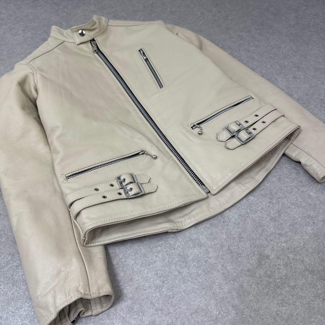 HORN WORKS バッファロー レザー ライダースジャケット ベージュ