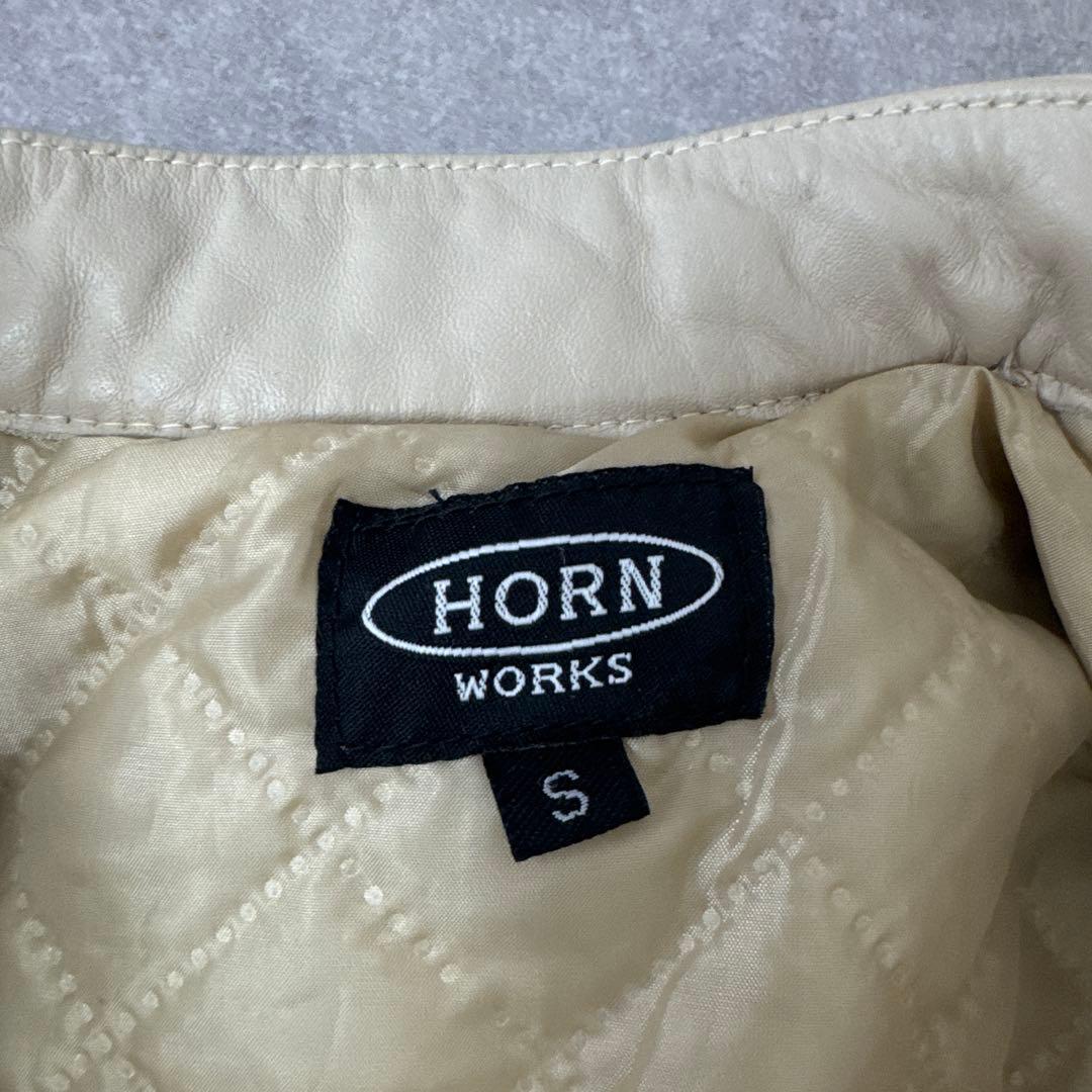 HORN WORKS バッファロー レザー ライダースジャケット ベージュ