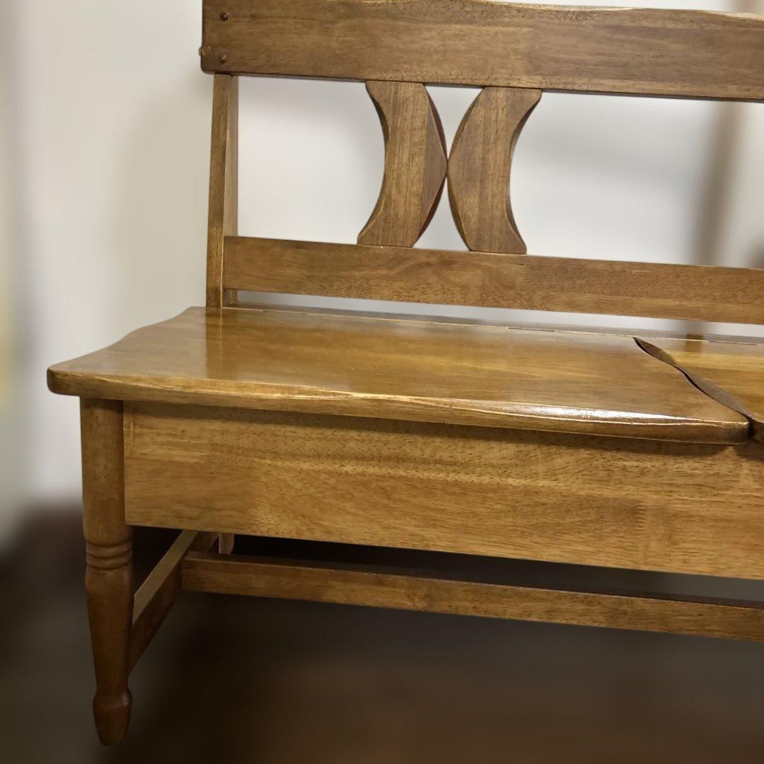 木製ベンチ　収納付き