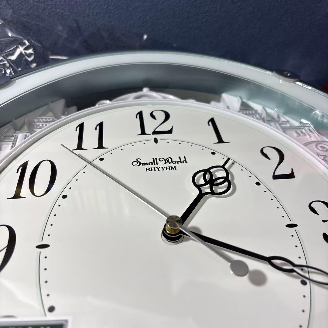 リズム掛け時計 電波時計アナログ スモールワールドプラウド 4MN523RH05