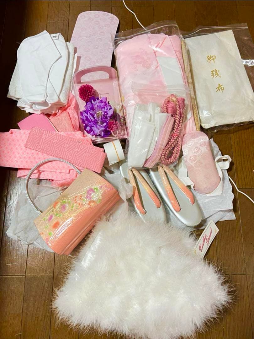 【6月末消去】タグ付き 振袖 フルセット 紫 金