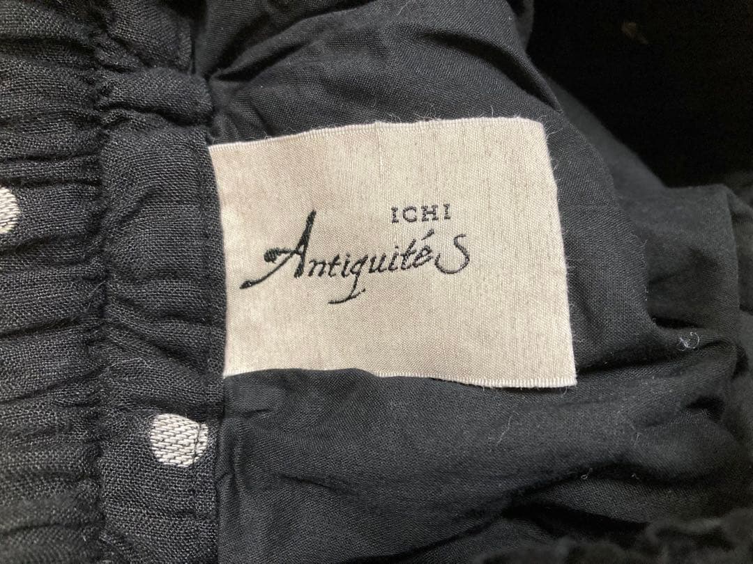 ICHI Antiquites イチアンティークスリネンドットイージーパンツ水玉