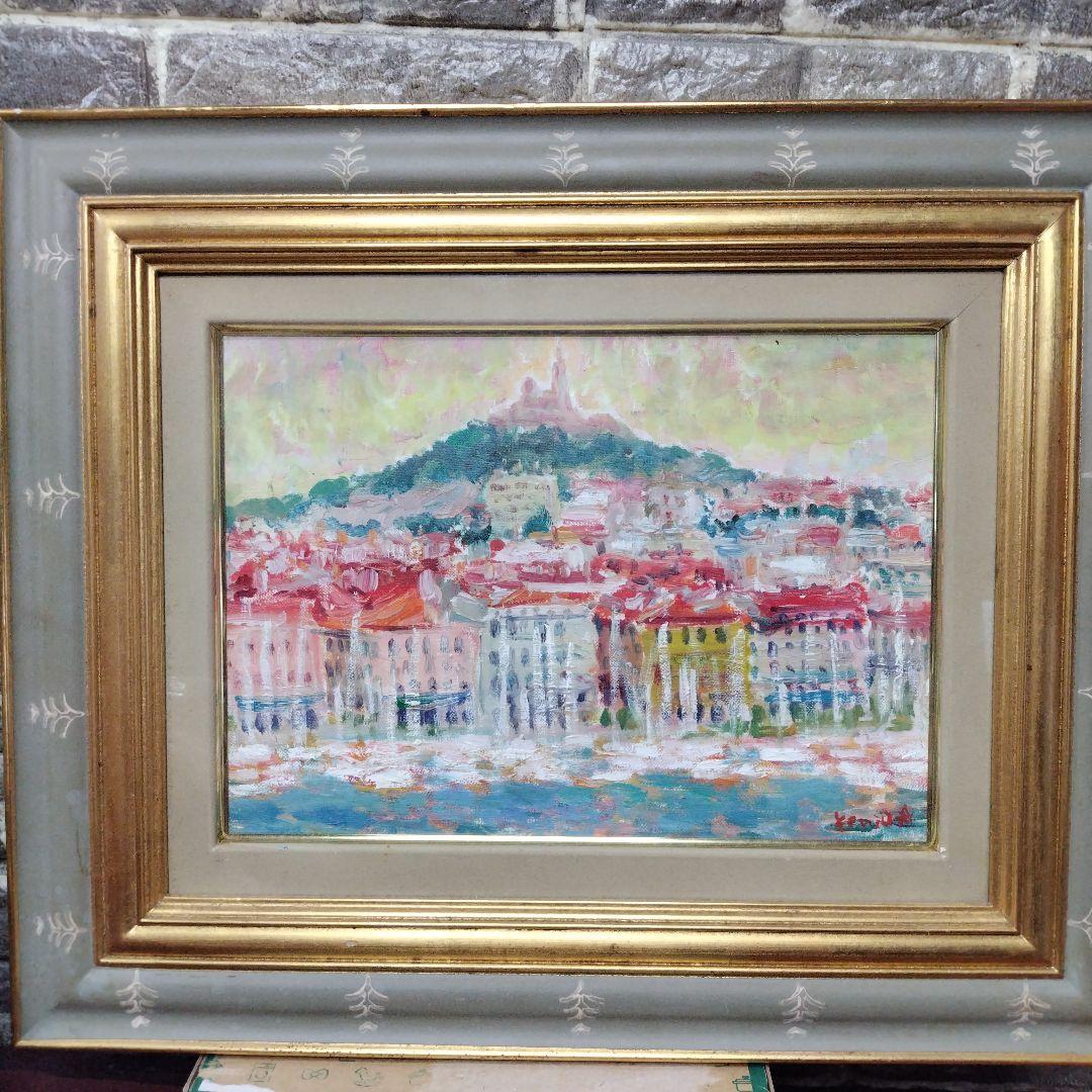 金色木製フレーム 油彩風景画