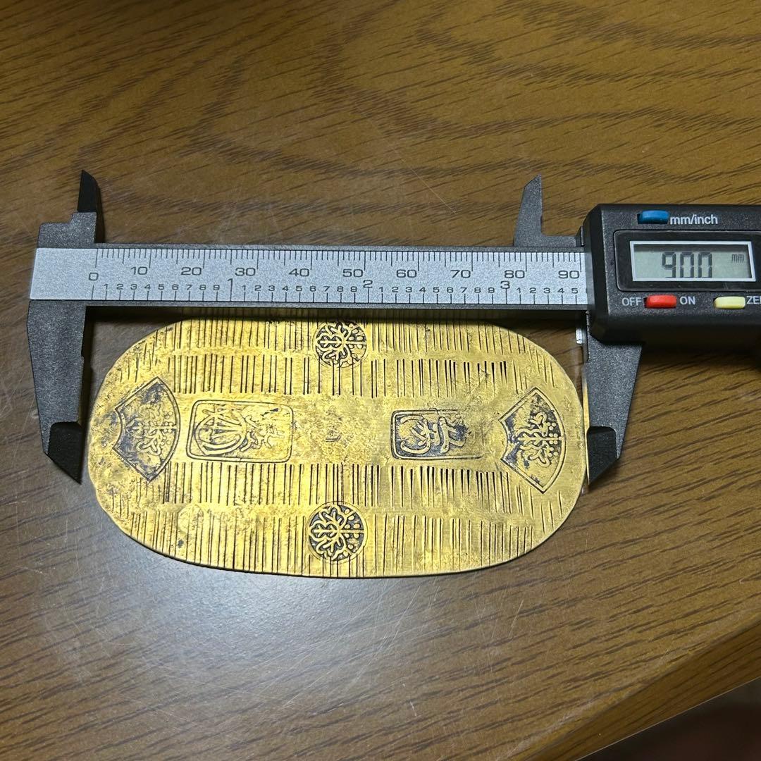 天保五両判金（天保時代）背に保 七 き の極印あり（真贋不明希少品）