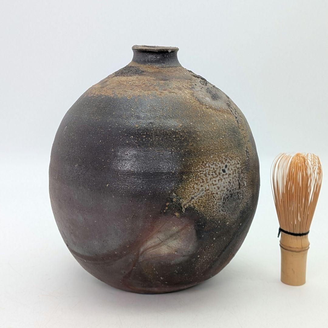 人間国宝 藤原雄 備前焼 一輪花生 用心箱 花入 花瓶 花器 フラワーベース 壺