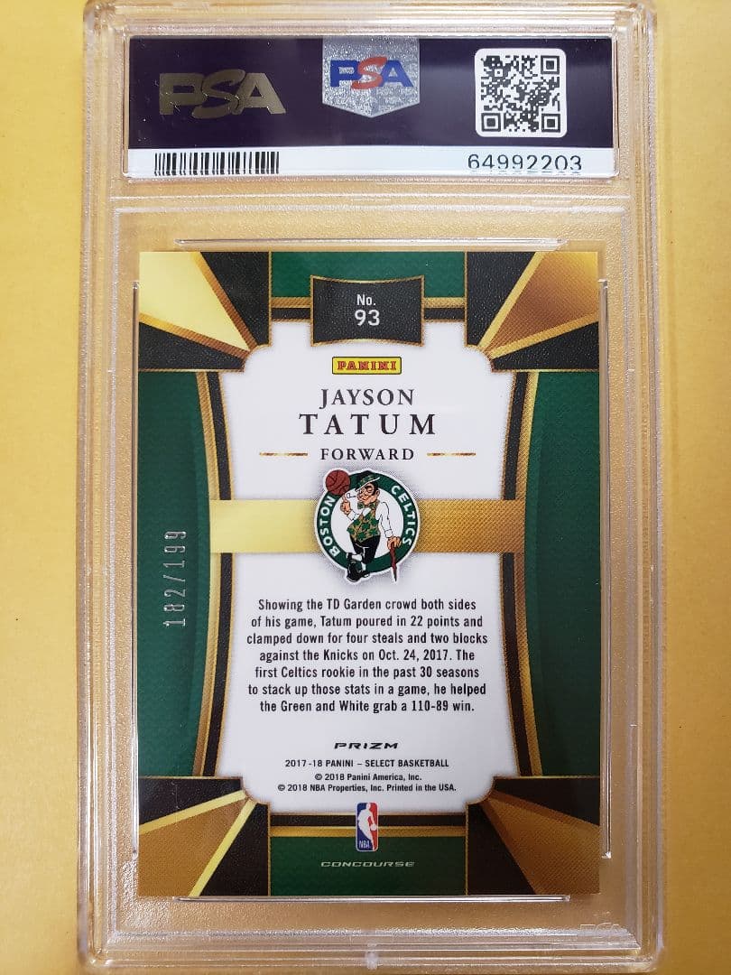 PSA10 199シリ テイタム レッドプリズム 2017 セレクト ルーキー