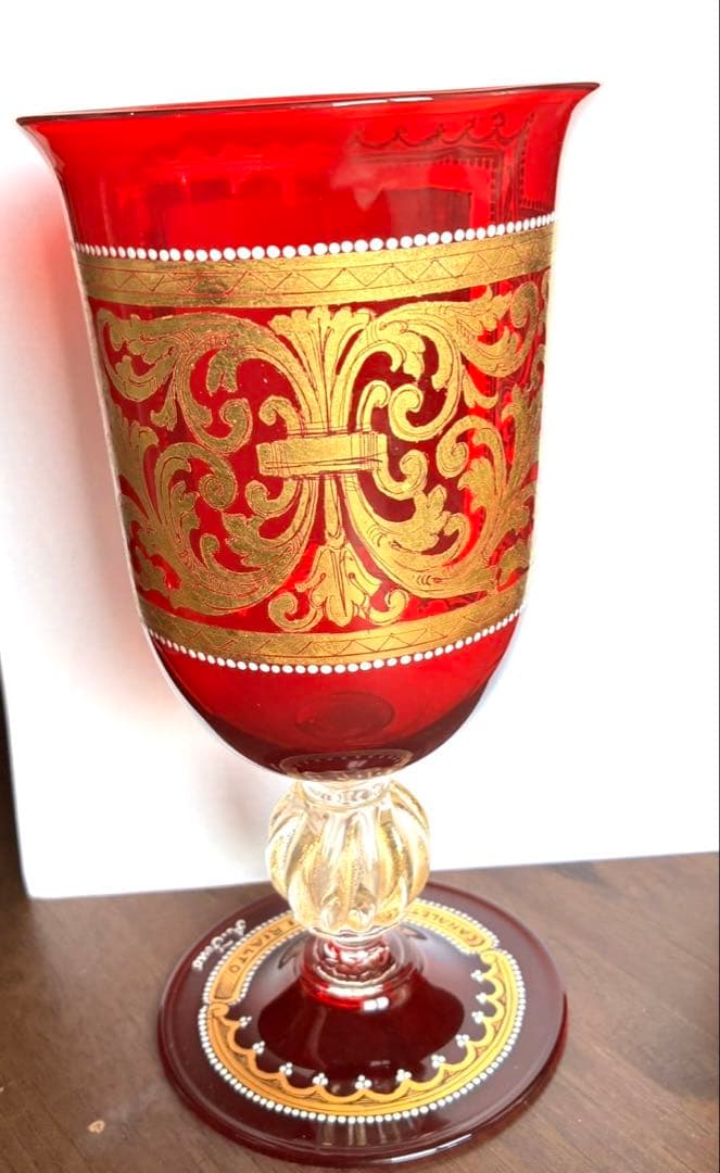 ムラノグラス　ゴブレット　ワイングラス　ベネチアン
