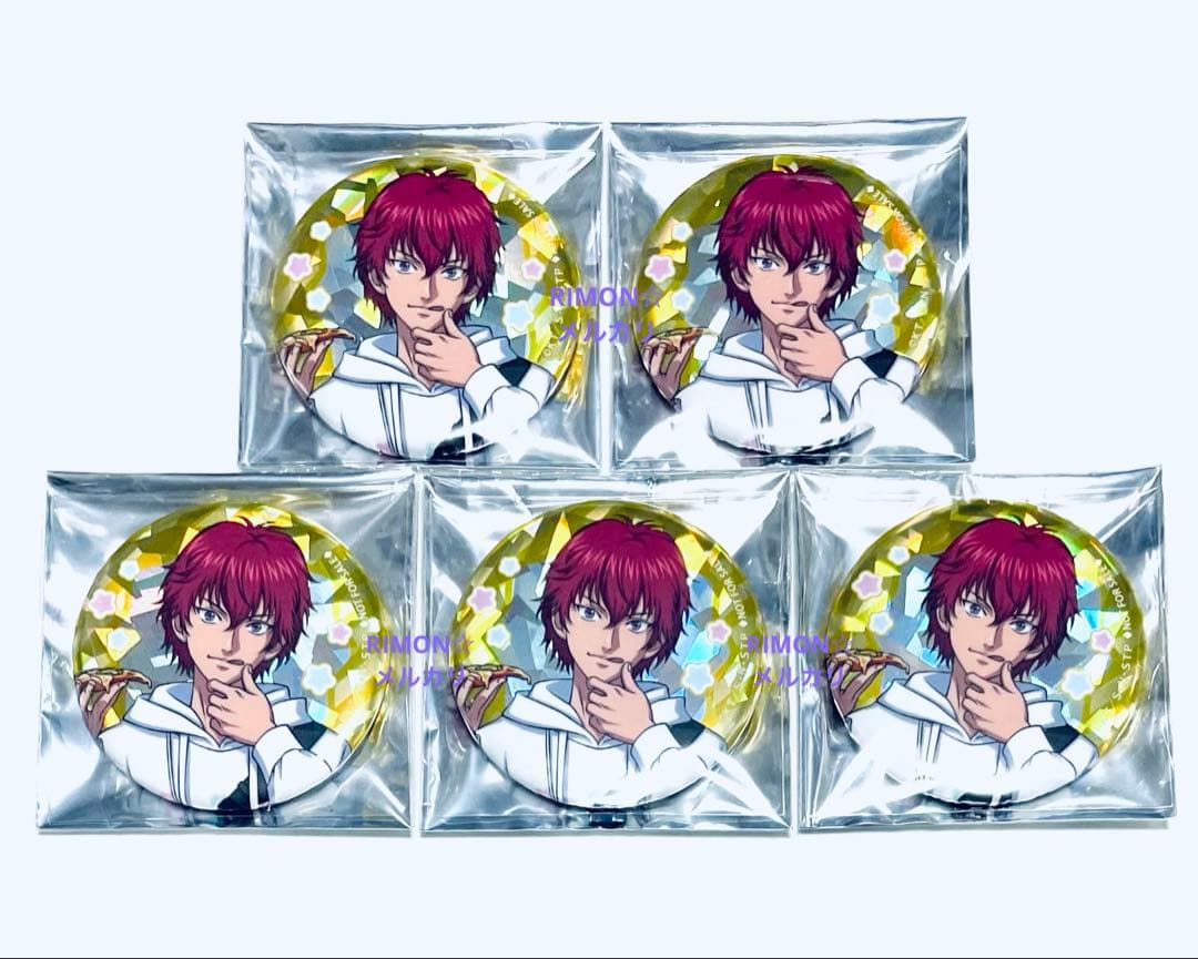 新テニ テニプリ 丸井ブン太 コスモワールド ホログラム缶バッジ