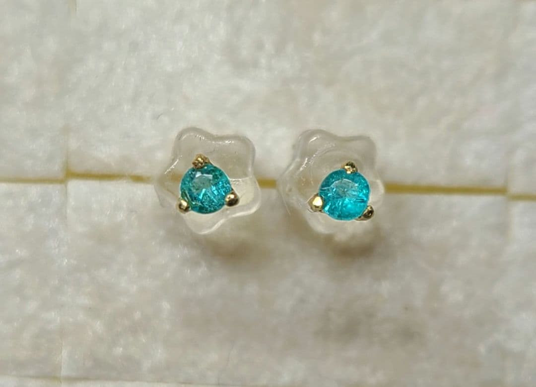 りんご★ブラジルバターリャパライバトルマリン★ピアスオーダー