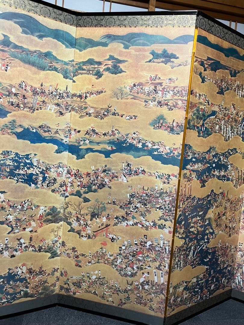 大阪夏の陣図 左隻 屏風 複製 特大 高級 衝立 六曲 侍 武士 和風 日本画