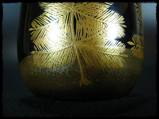 時代 金蒔絵 松鶴流水文 棗 内梨子地 茶道具 u50