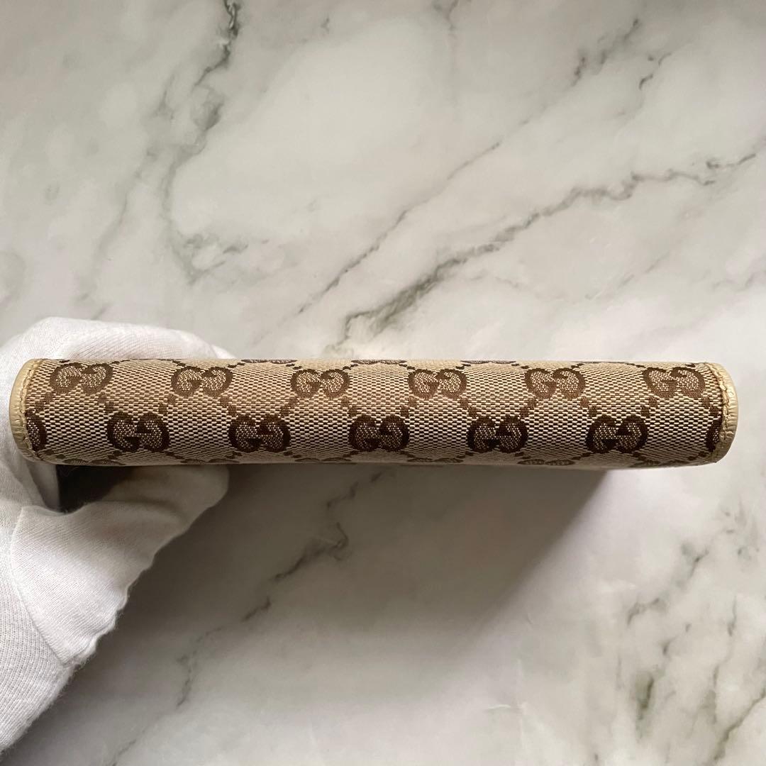 GUCCI グッチ 長財布 GGキャンバス ロゴプレート 折り財布 0108-⑨