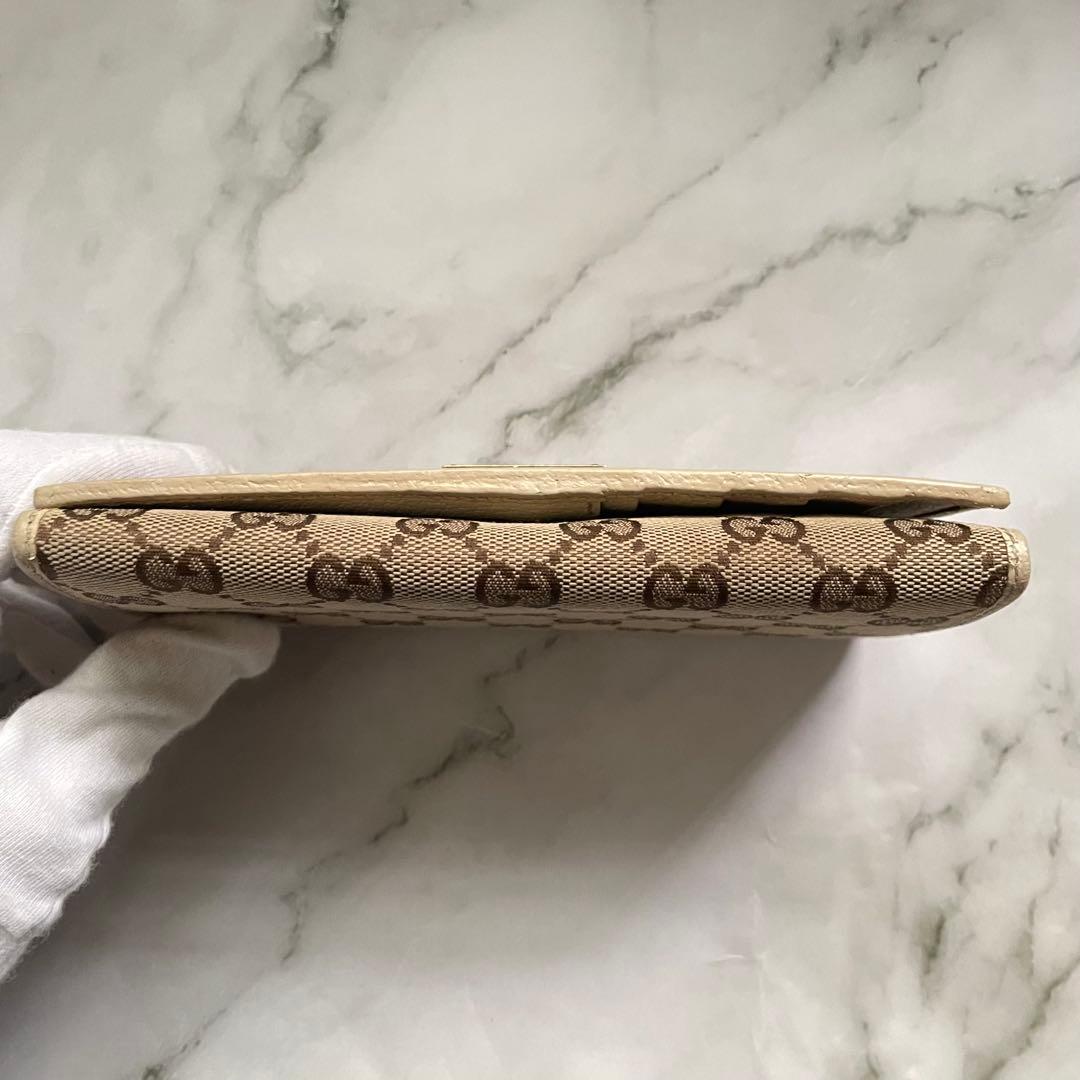 GUCCI グッチ 長財布 GGキャンバス ロゴプレート 折り財布 0108-⑨