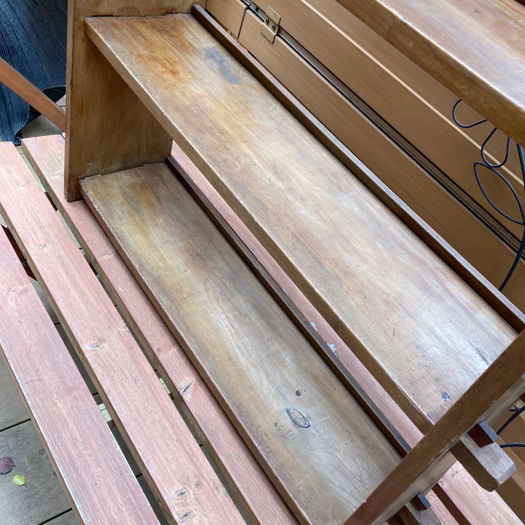 昭和レトロ　本棚　楔棚　木製　くさび