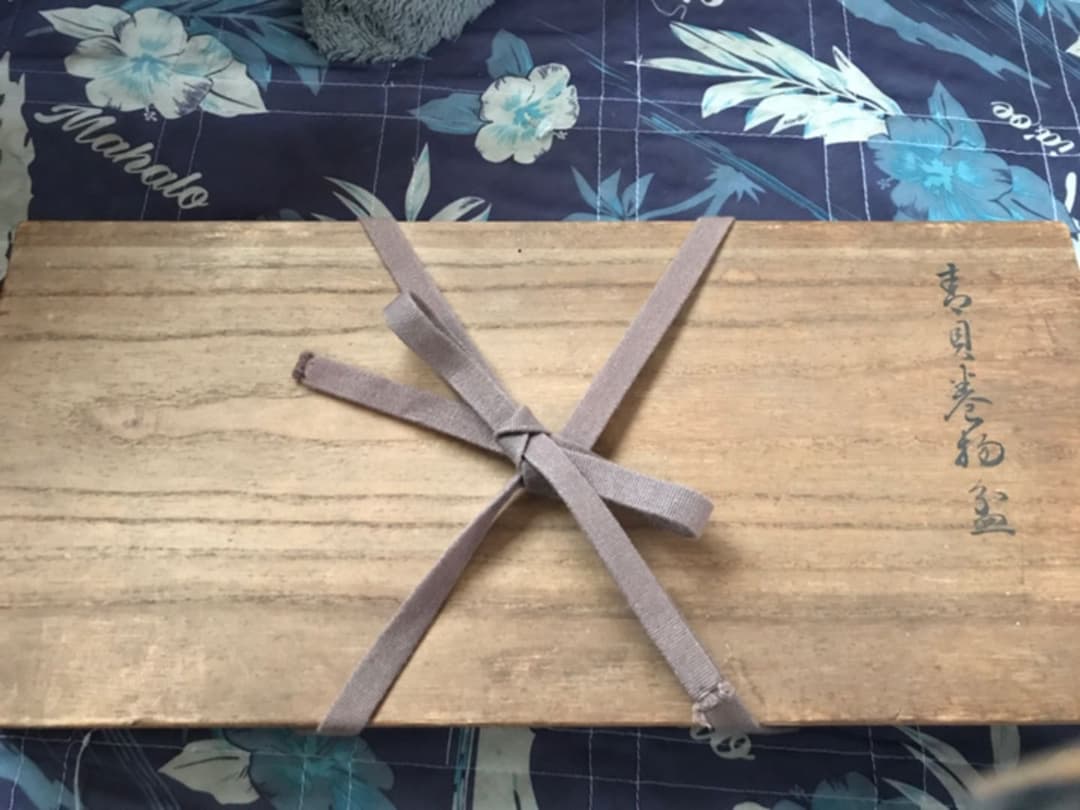 青貝　長手盆　漆